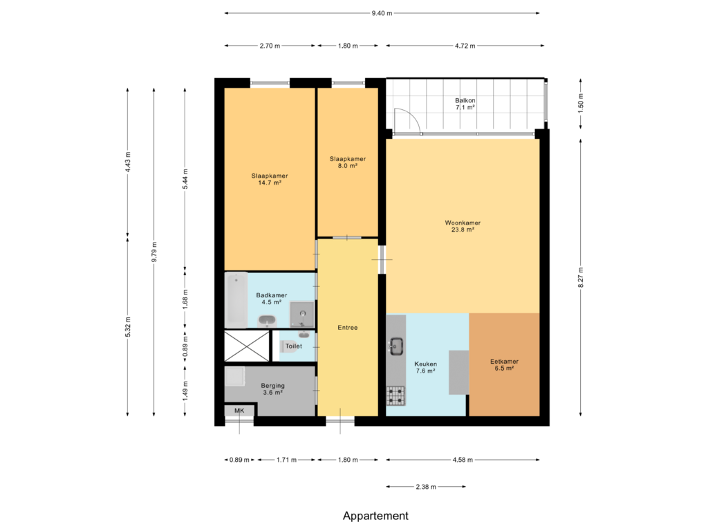 Bekijk plattegrond van Appartement van Buitenbassinweg 440