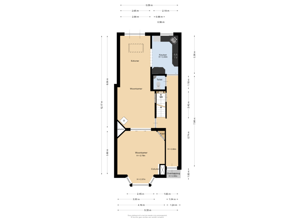 Bekijk plattegrond van Begane grond van Juliana van Stolberglaan 26