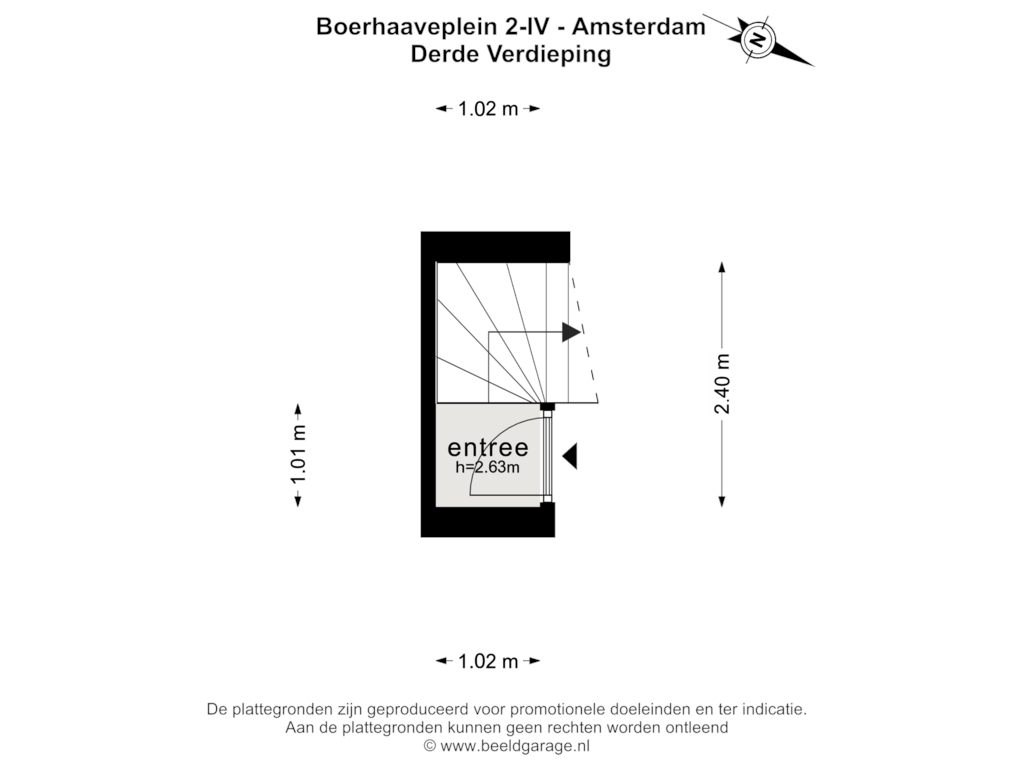 View floorplan of DERDE VERDIEPING of Boerhaaveplein 2-4