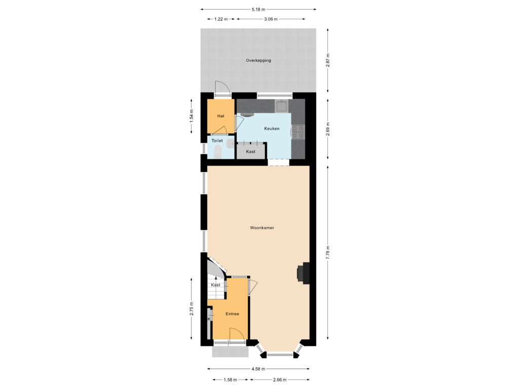 View floorplan of Begane grond of Polderstraat 32