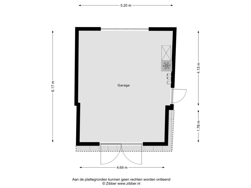 View floorplan of Garage of Putterstraat 17