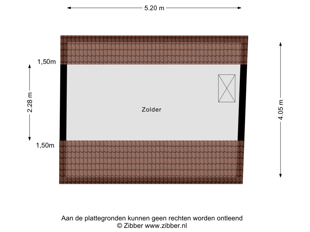 View floorplan of Zolder of Putterstraat 17