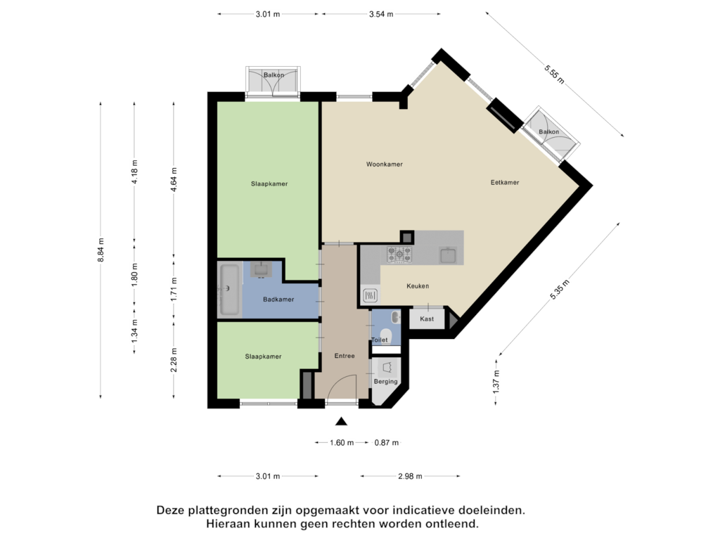 View floorplan of Appartement of Rietdijk 55