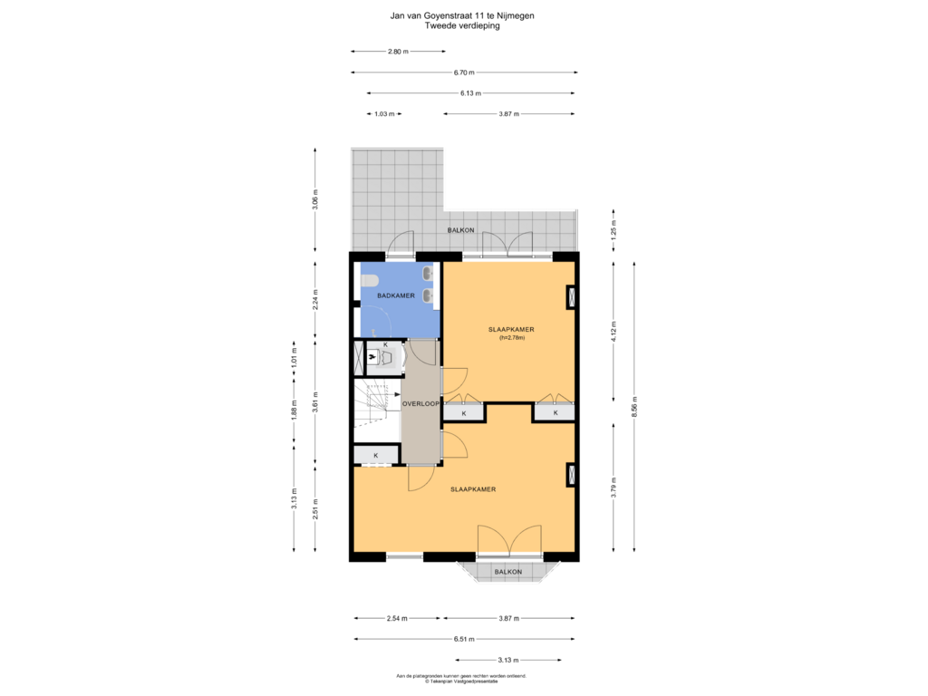 Bekijk plattegrond van Tweede verdieping van Jan van Goyenstraat 11