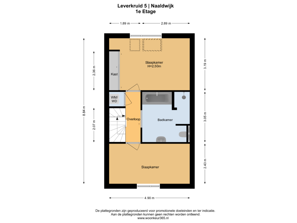 Bekijk plattegrond van 1e Etage van Leverkruid 5