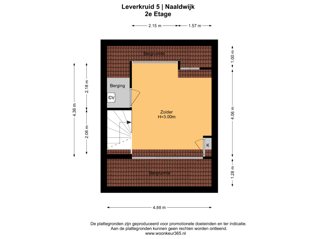 Bekijk plattegrond van 2e Etage van Leverkruid 5