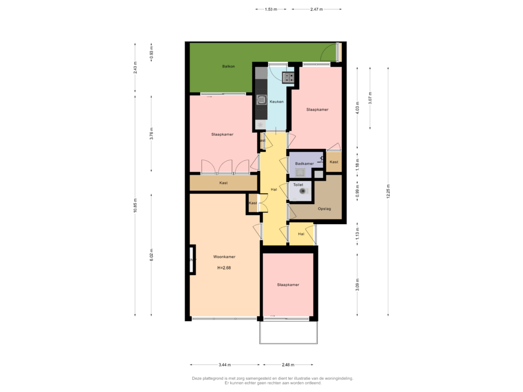 View floorplan of Vierde verdieping of Soestdijksekade 299