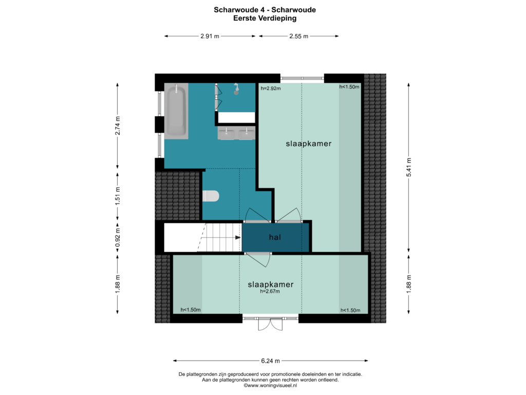 View floorplan of EERSTE VERDIEPING of Scharwoude 4