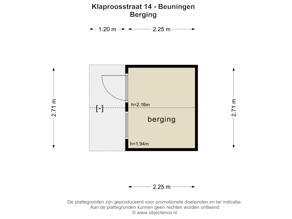 View floorplan of BERGING of Klaproosstraat 14