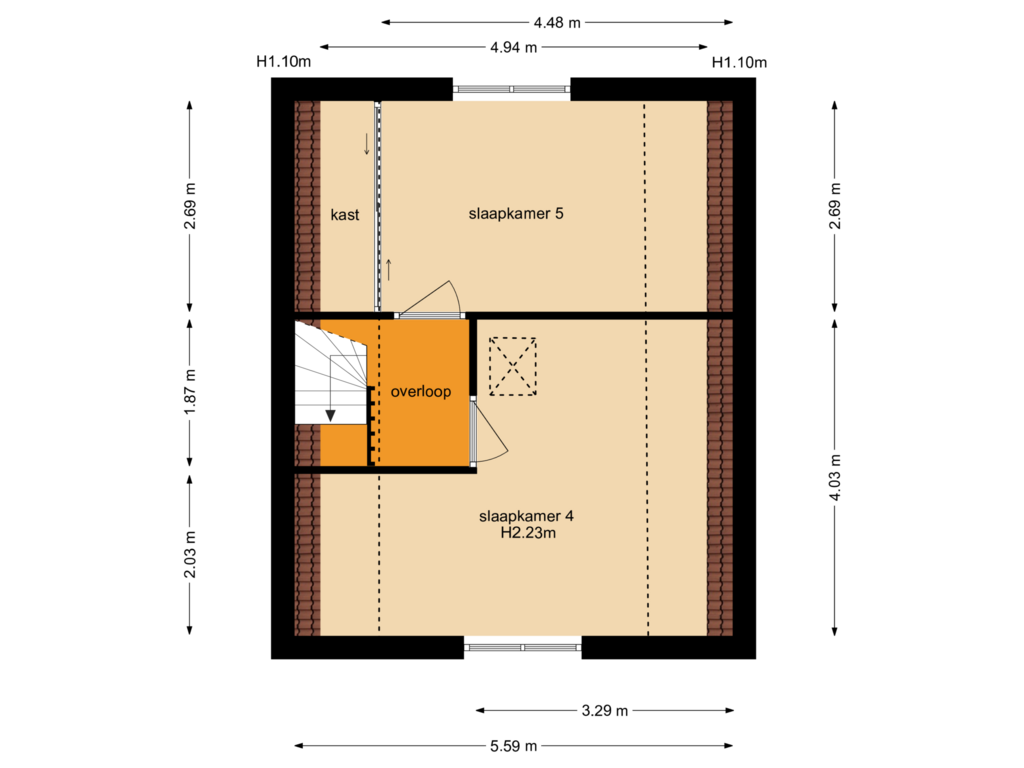 Bekijk plattegrond van Zolder van Rozenstraat 28