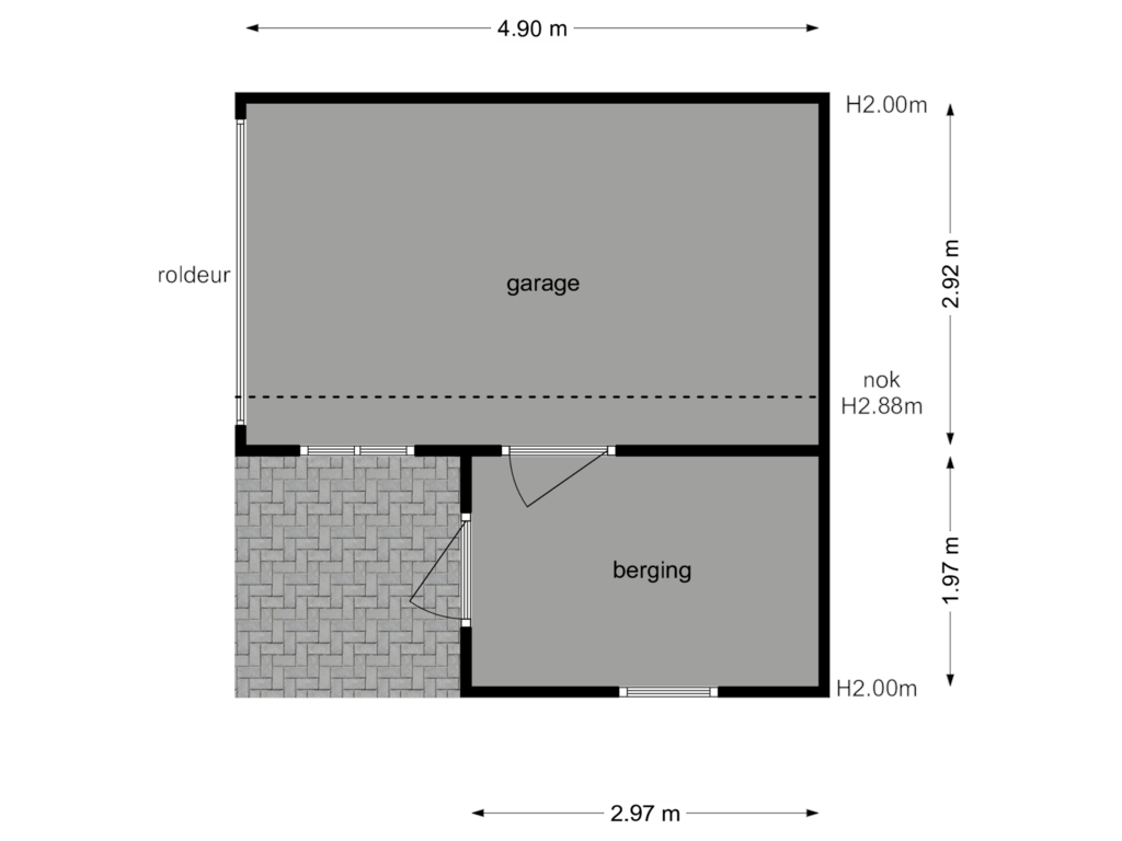 Bekijk plattegrond van Garage van Rozenstraat 28