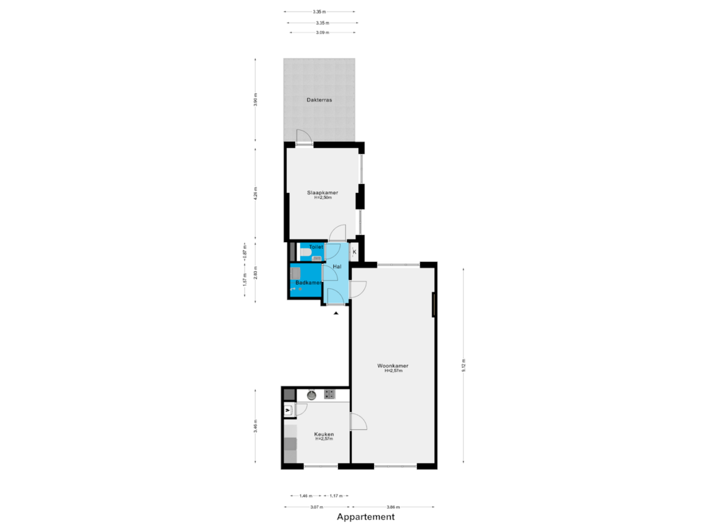 View floorplan of Appartement of Sint Hubertuslaan 49-C