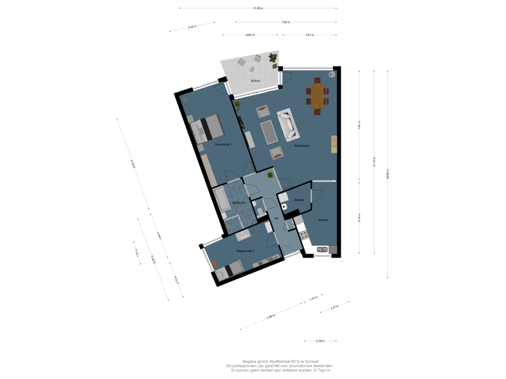 Bekijk plattegrond van 1e Verdieping van Hoofdstraat 50-D