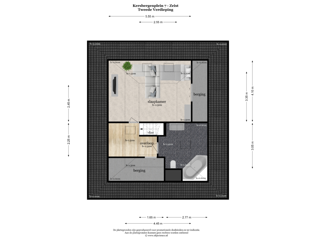 Bekijk plattegrond van TWEEDE VERDIEPING van Kersbergenplein 7