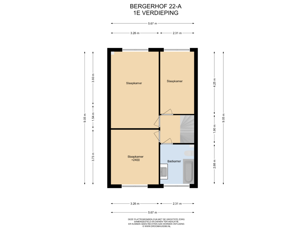 Bekijk plattegrond van 1E Verdieping van Bergerhof 22-A