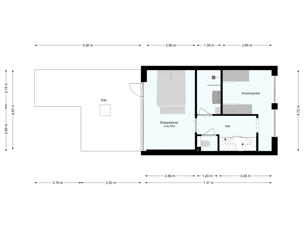 Bekijk plattegrond van 1e_verd van Blois van Treslongstraat 87