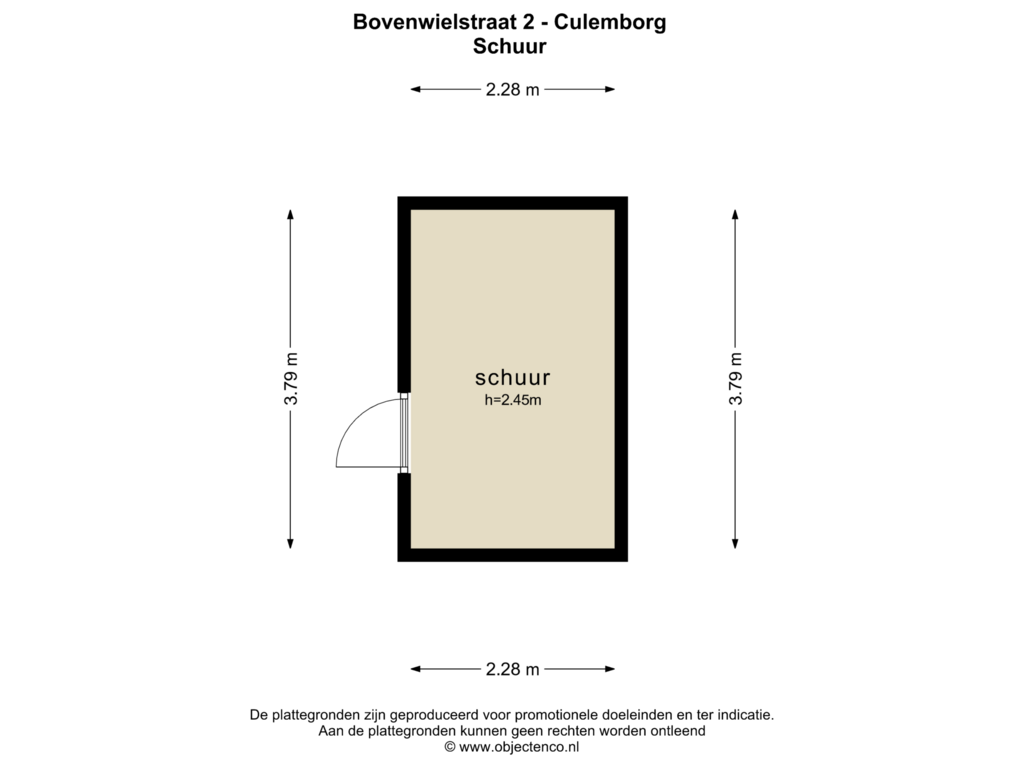 Bekijk plattegrond van Schuur van Bovenwielstraat 2