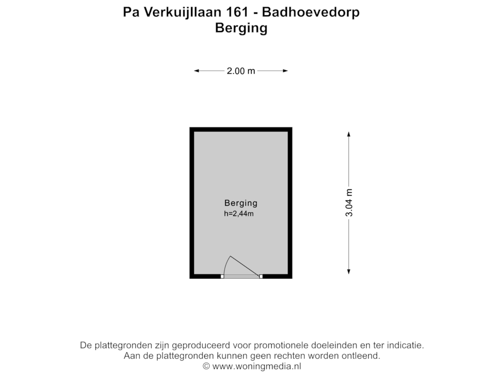 View floorplan of Berging of Pa Verkuijllaan 161