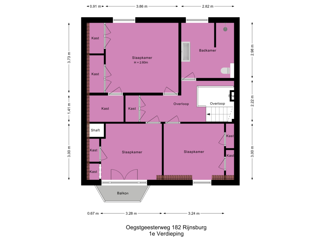 View floorplan of 1e Verdieping of Oegstgeesterweg 182