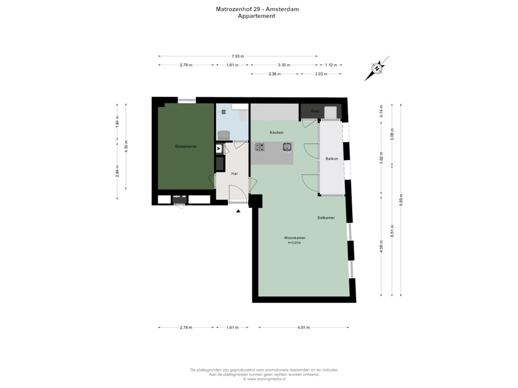 Bekijk plattegrond van Appartement van Matrozenhof 29