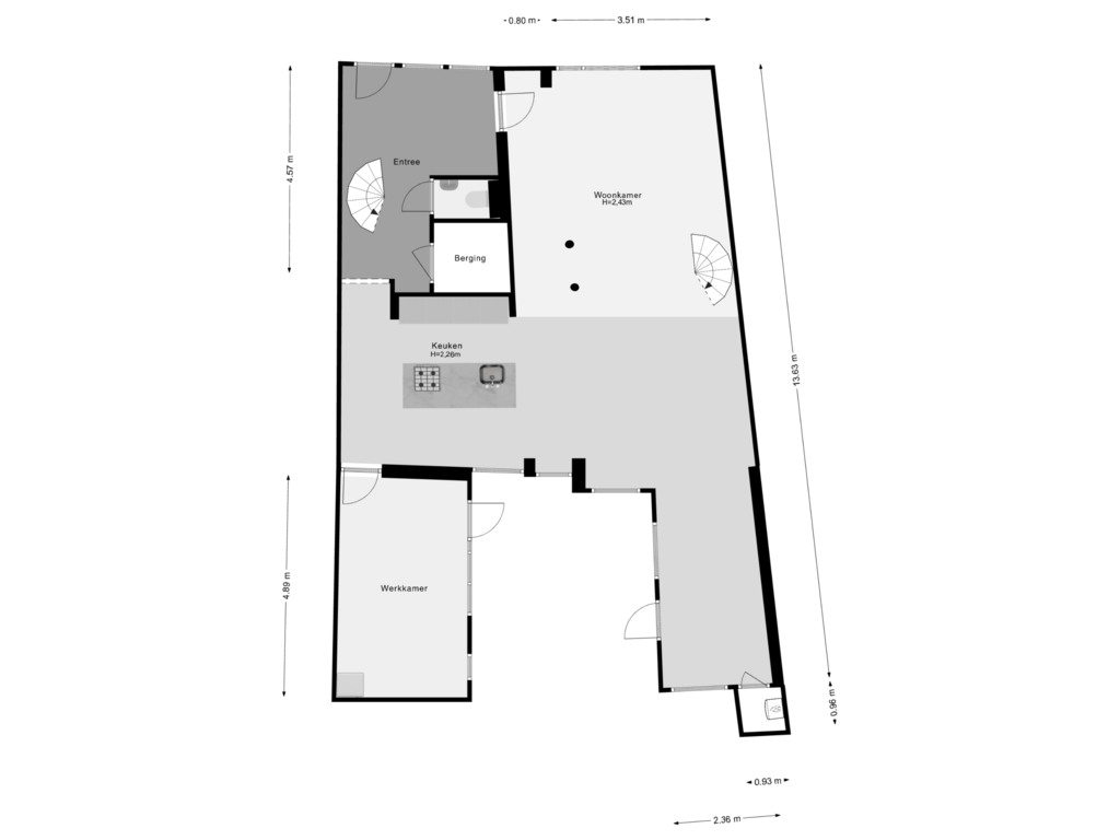 View floorplan of Begane Grond of Overschiese Dorpsstraat 105