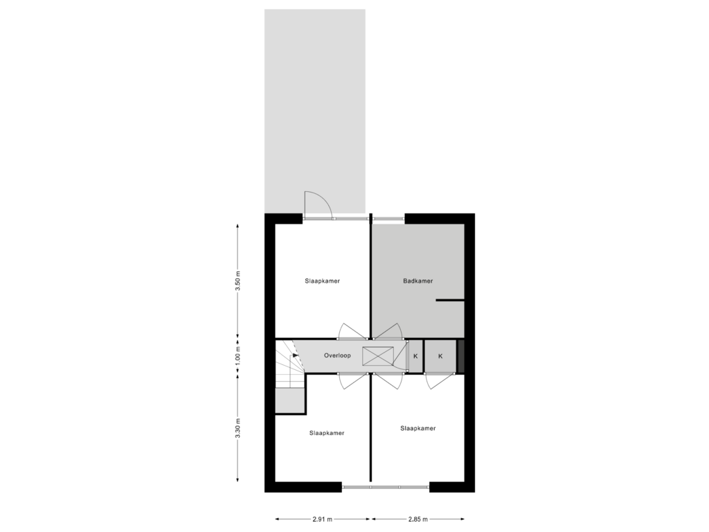 Bekijk plattegrond van 1e Verdieping van Markeloseweg 73