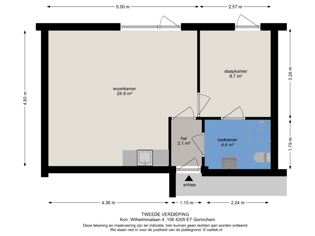 Bekijk plattegrond van Appartement van Koningin Wilhelminalaan 4-106