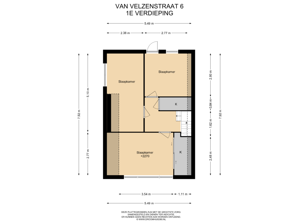 Bekijk plattegrond van 1E Verdieping van van Velzenstraat 6