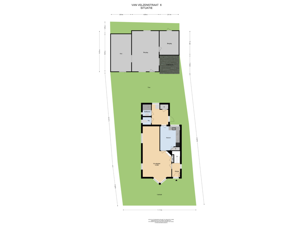 Bekijk plattegrond van Situatie van van Velzenstraat 6