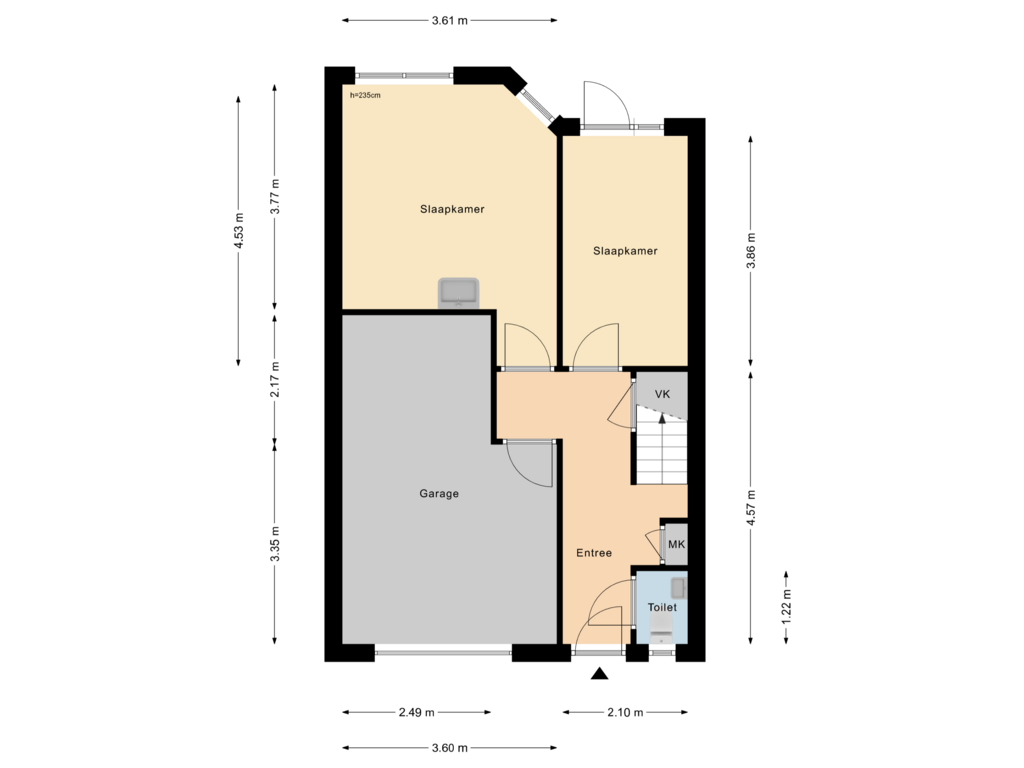 View floorplan of Begane Grond of A. van der Tangstraat 13