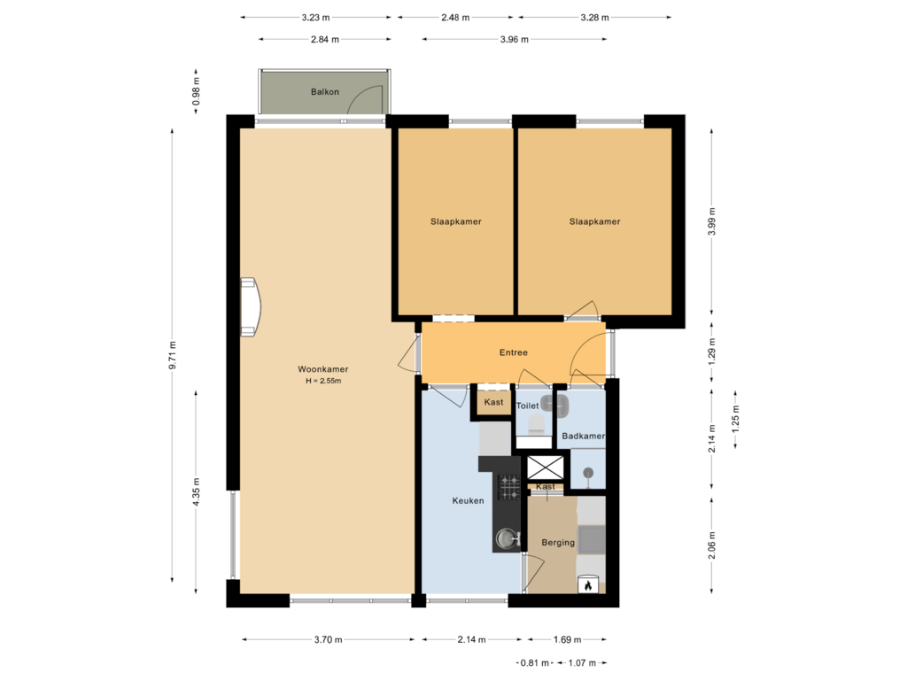 View floorplan of Appartement of Laaghuissingel 165