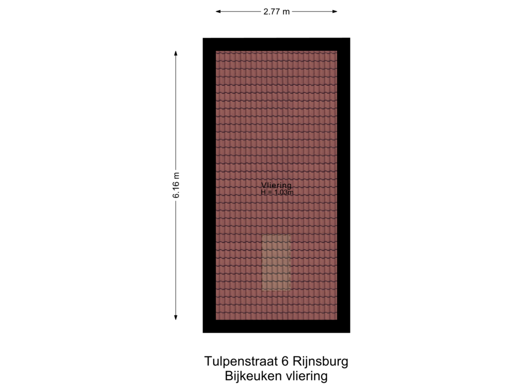 Bekijk plattegrond van Bijkeuken vliering van Tulpenstraat 6