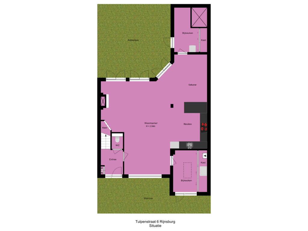 Bekijk plattegrond van Situatie van Tulpenstraat 6