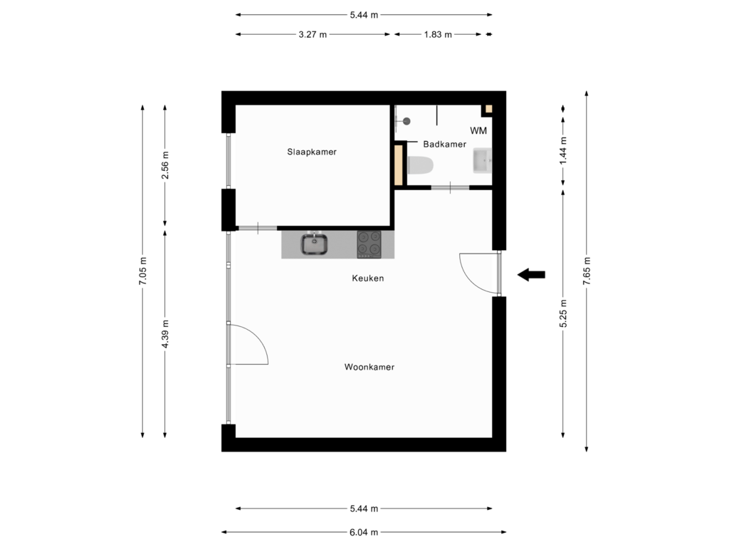 Bekijk plattegrond van Appartement van Wattbaan 27-15