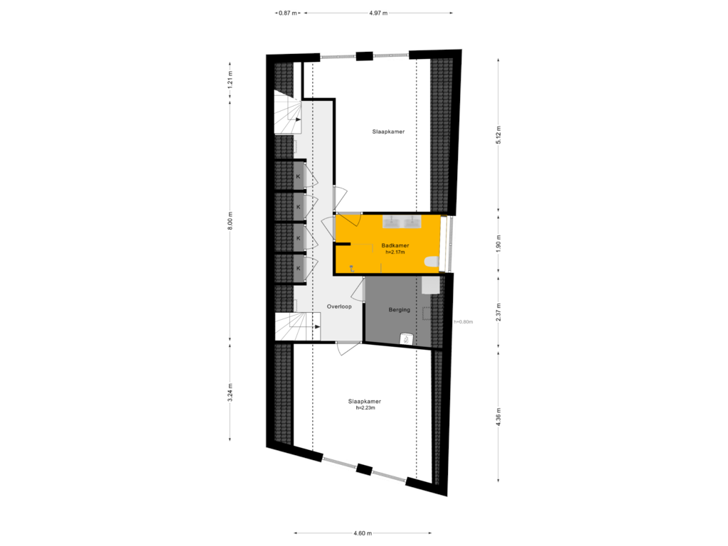 Bekijk plattegrond van 2e Verdieping van Wijngaardstraat 31