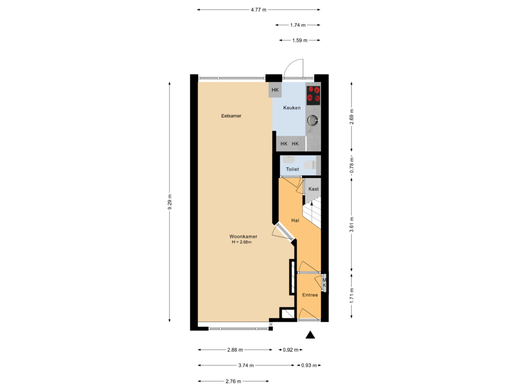 Bekijk plattegrond van Begane grond van Nassaulaan 54