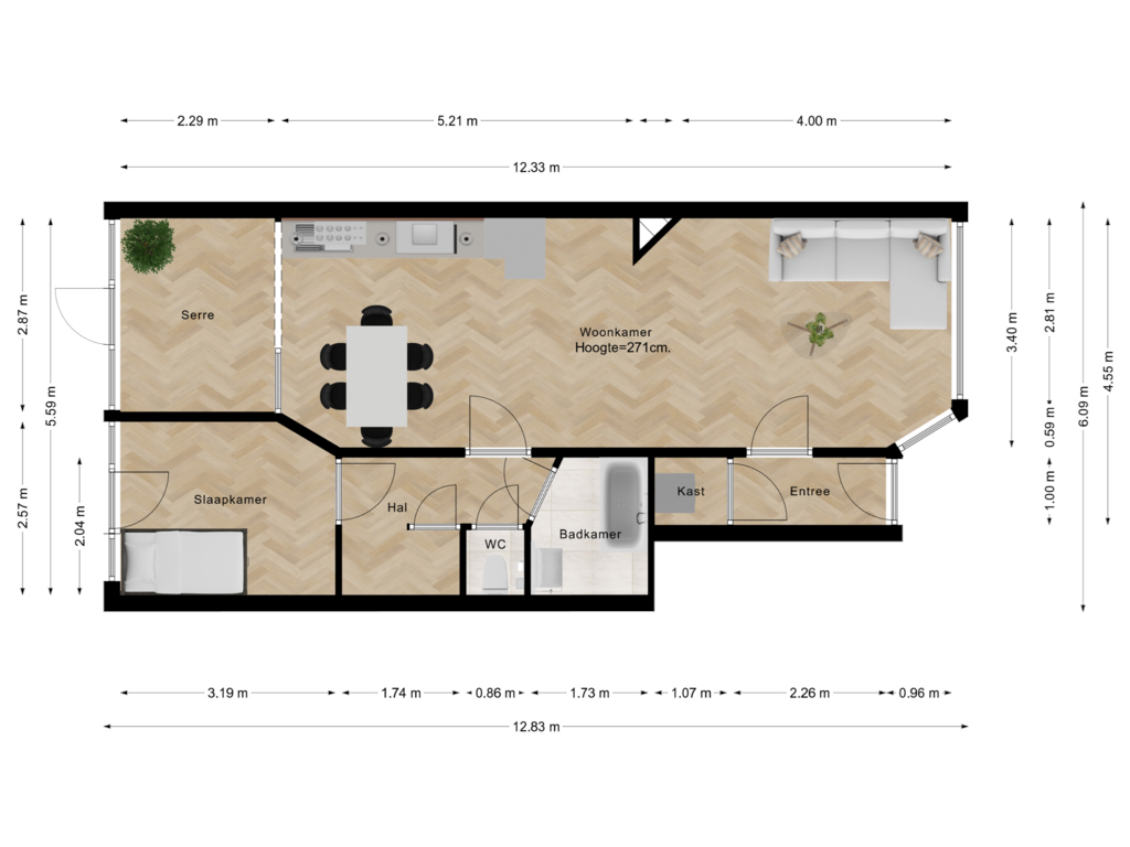 Bekijk plattegrond van Begane Grond van Von Geusaustraat 161