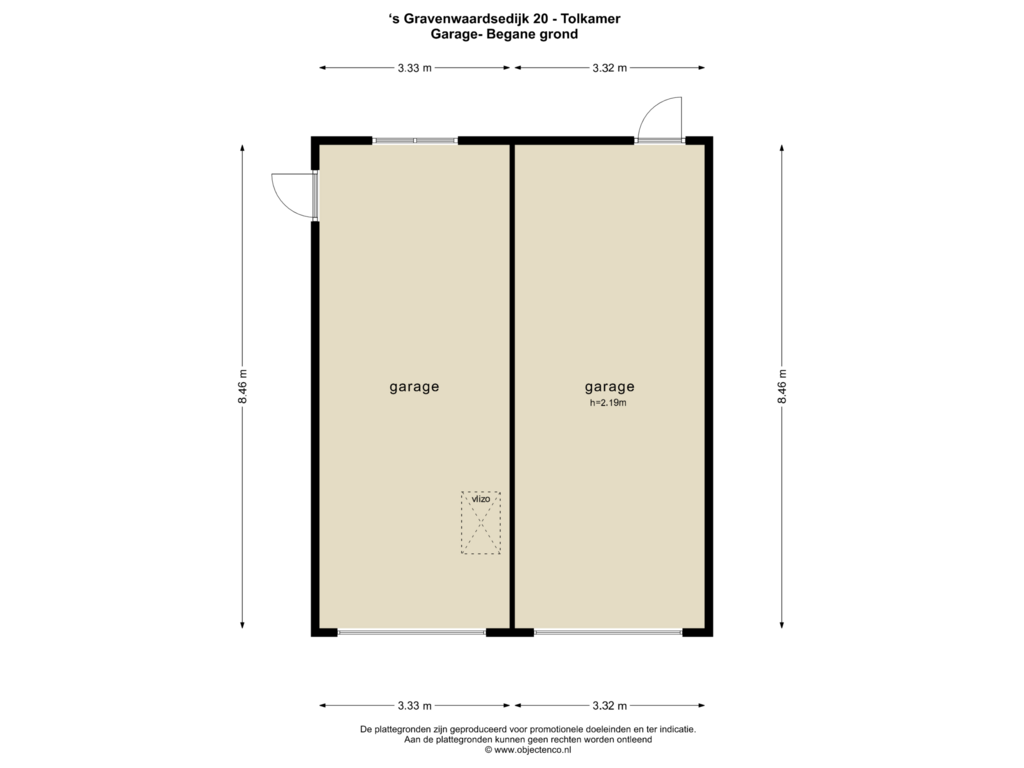 Bekijk plattegrond van GARAGE - BEGANE GROND van 's-Gravenwaardsedijk 20