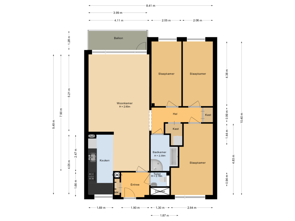 View floorplan of Appartement of Amerbos 158