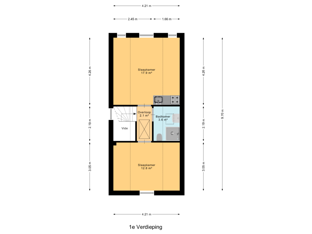 Bekijk plattegrond van 1e Verdieping van Havenstraat 32