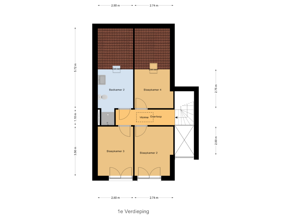 Bekijk plattegrond van 1e Verdieping van De Eenhoorn 18