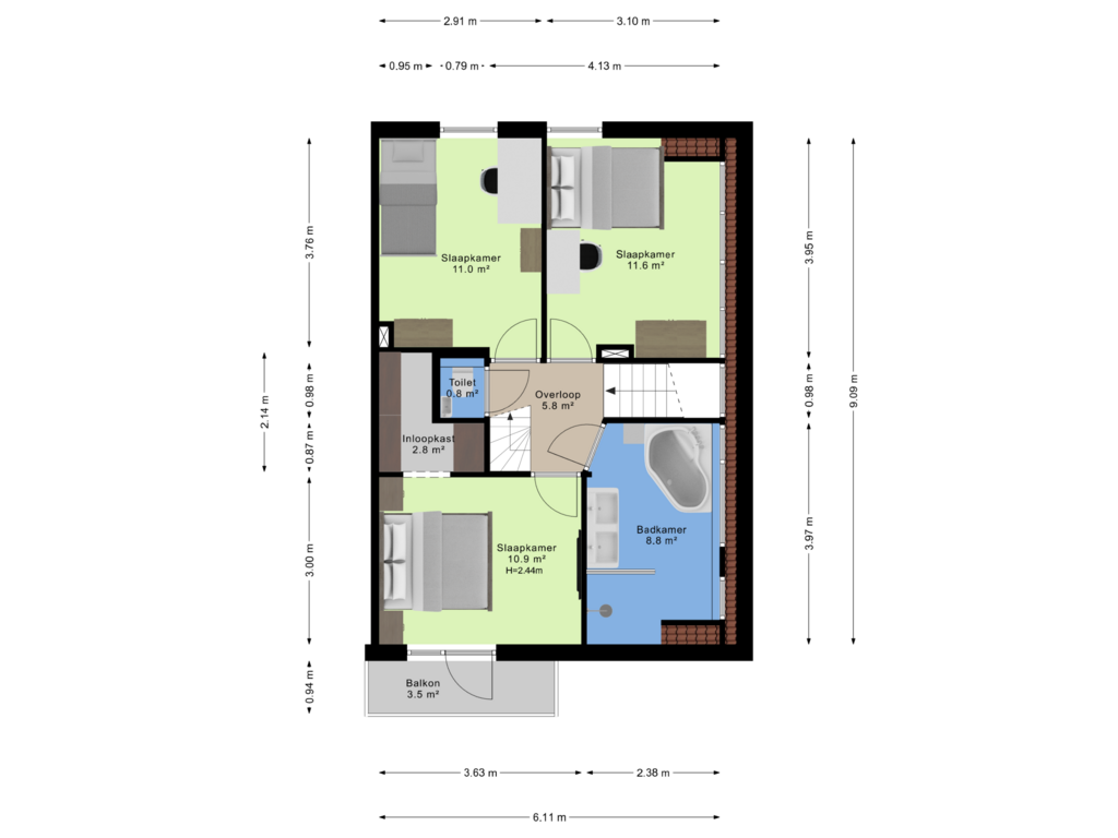 Bekijk plattegrond van Eerste verdieping van Etmat 14