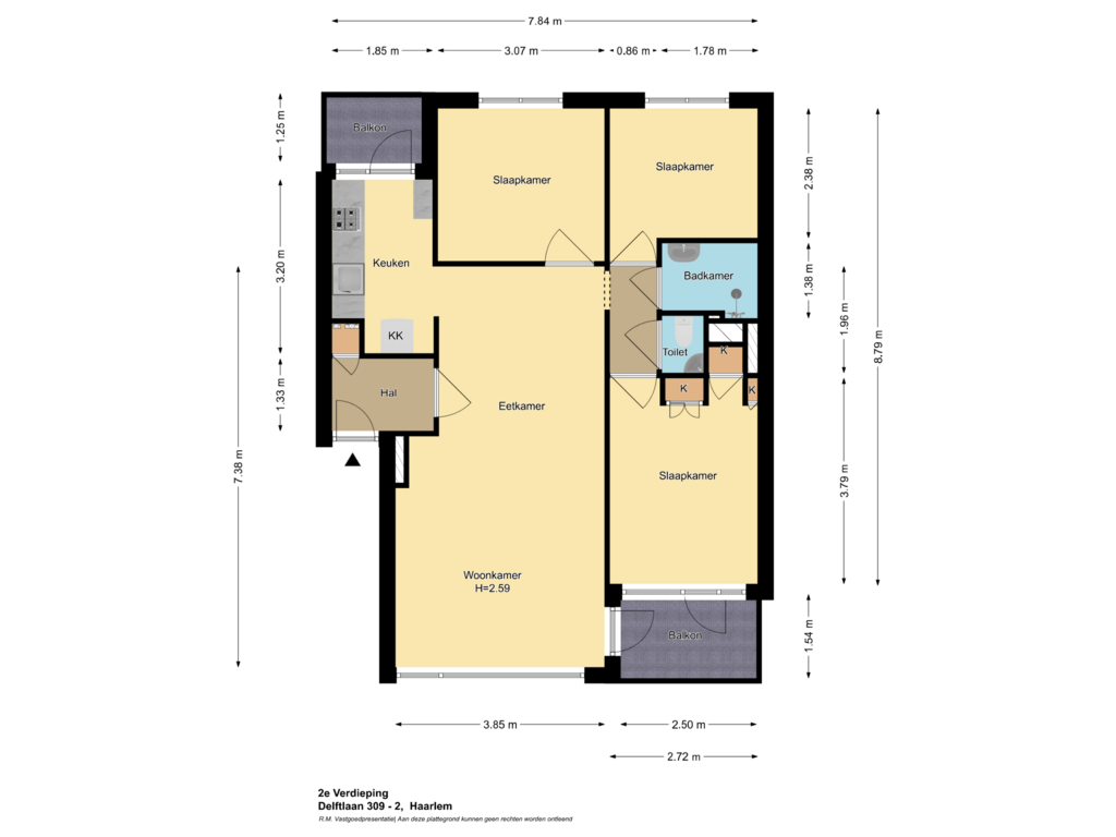 View floorplan of 2e Verdieping of Delftlaan 309-II