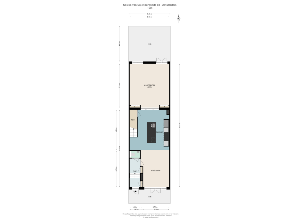 Bekijk plattegrond van TUIN van Saskia van Uijlenburgkade 88