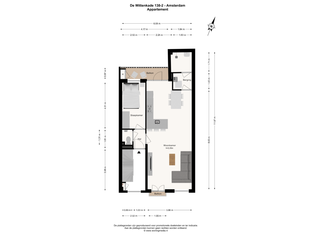 Bekijk plattegrond van Appartement van De Wittenkade 138-2