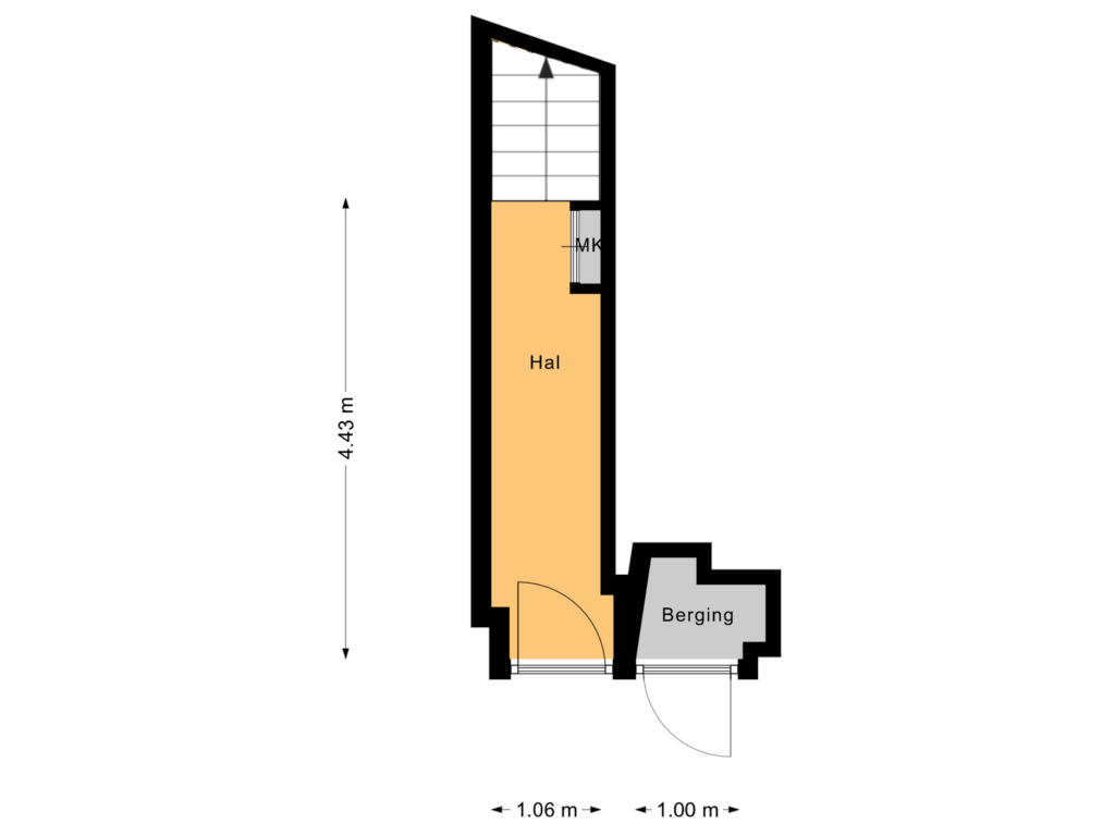 View floorplan of Begane grond of Achter het Stadhuis 15