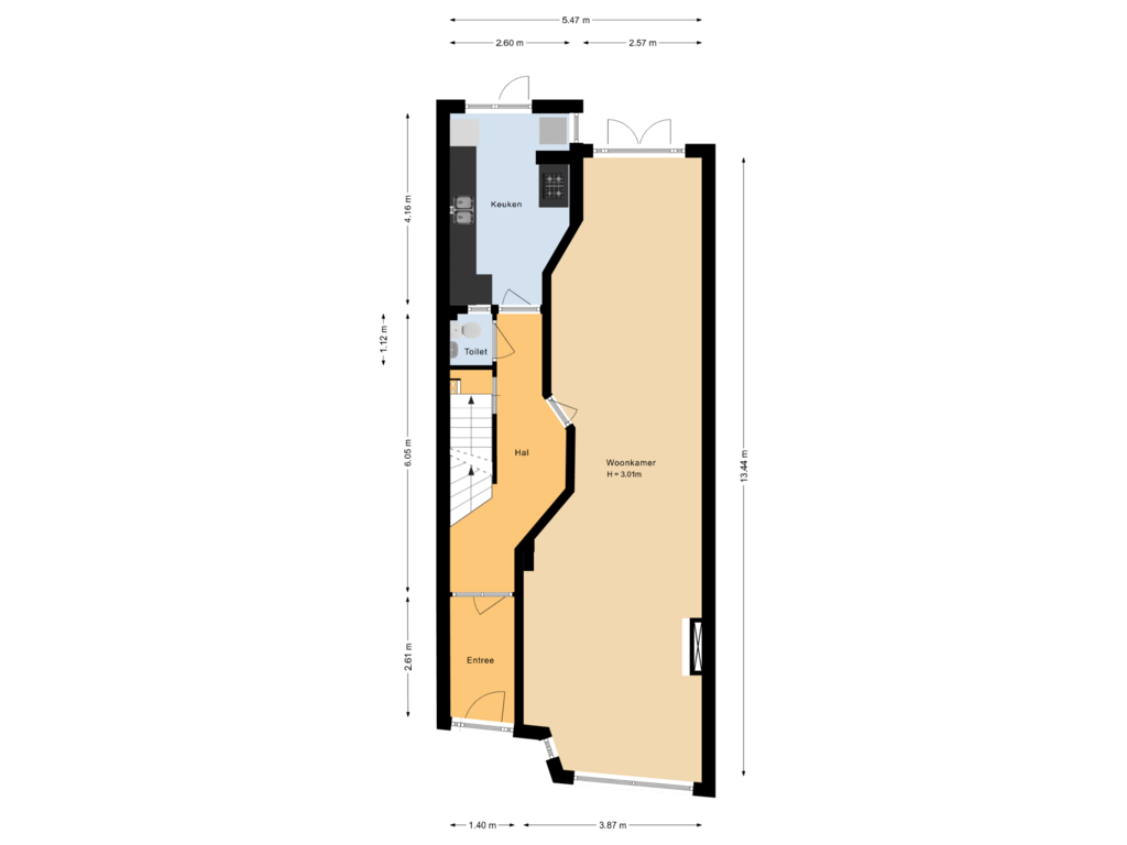 Bekijk plattegrond van Begane grond  van Haagweg 189-A