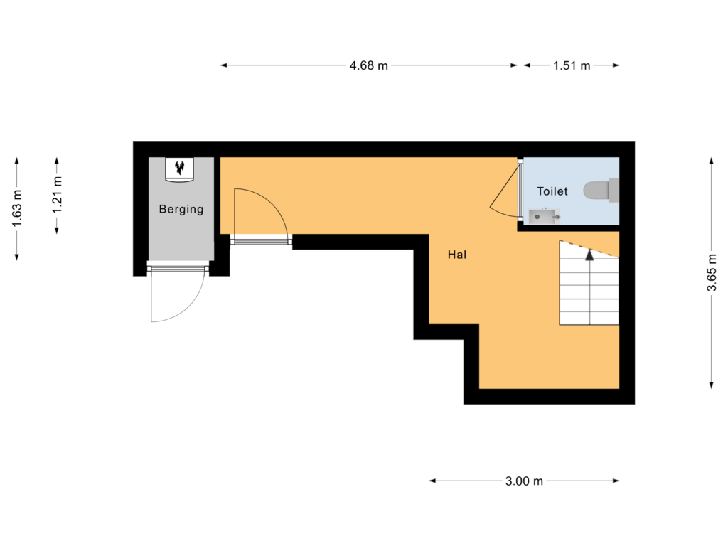 View floorplan of 1e verdieping of Kempenlandstraat 20