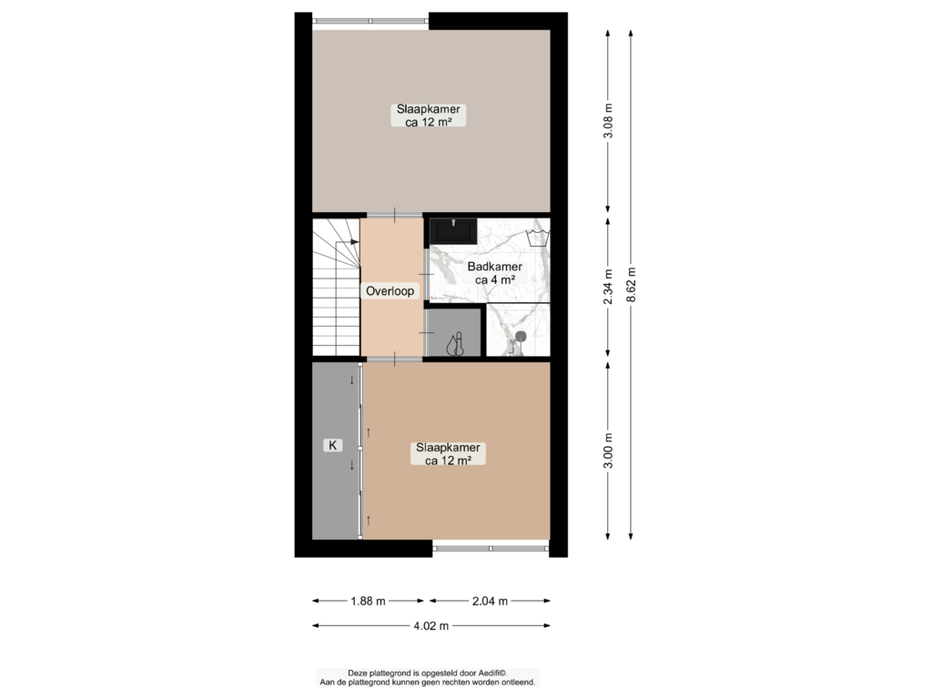 View floorplan of Eerste verdieping of Wederikweg 5