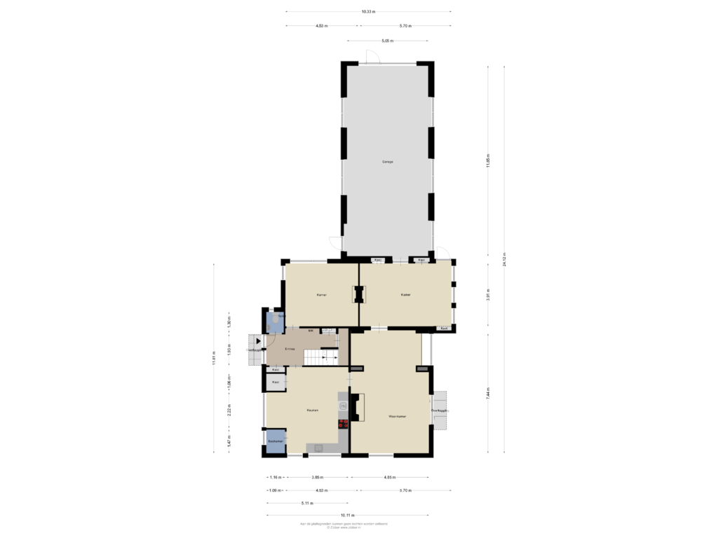 Bekijk plattegrond van Begane Grond van Ideweersterweg 12